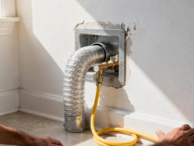 Hanover Dryer Vent Cleaning certified technician performing specialized gas dryer vent cleaning in Hanover